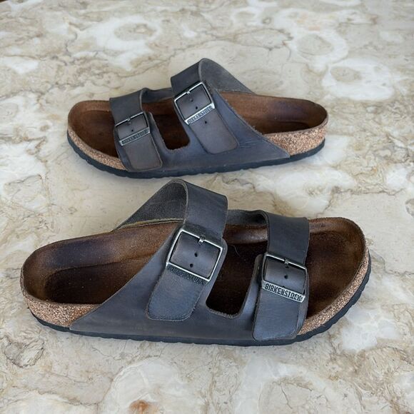 Birkenstock Arizona Soft Footbed - Nubuck Leather Concrete Grey - Picture 5 of 13